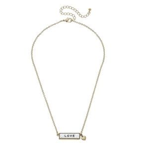 Canvas LOVE Bar Necklace